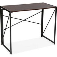 Mesa escritorio plegable nogal de 90x45x74 cm