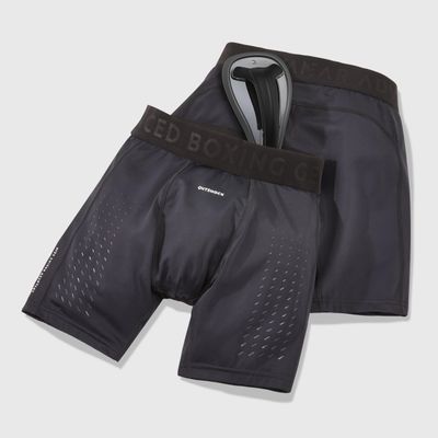 Shorts + flexibles Suspensorium Herren Kampfsport- schwarz