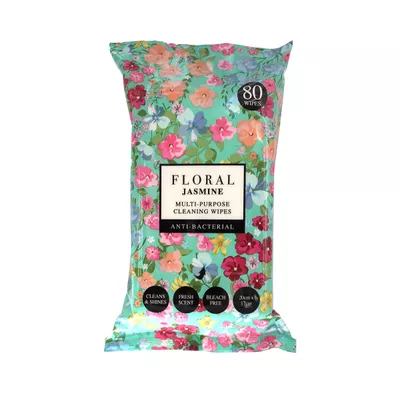 Floral Anti-Bacterial Wipes Jasmine 80pk