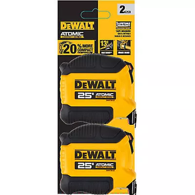 DEWALT Atomic 25 ft. Tape Measure (2 Pack)