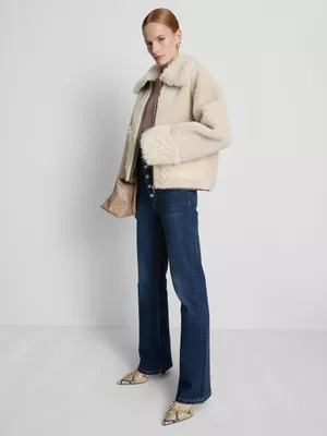 Chaqueta de aviador de borreguito Paula Echevarría