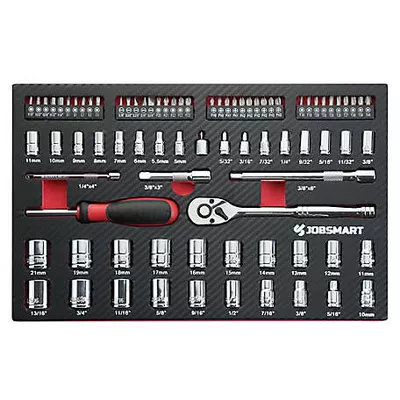 JobSmart 82 pc. 3/8 in. Drive and 1/4 in. Drive Mechanic's Tool Set