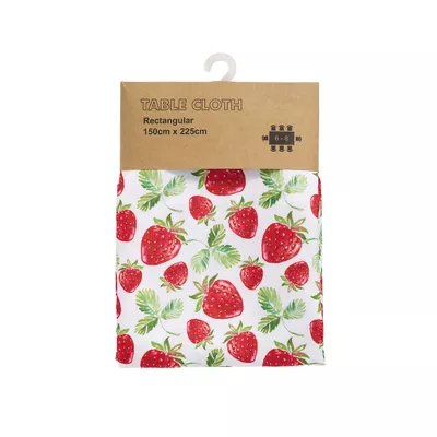 Printed Tablecloth Bloom/Strawberry 150x225cm