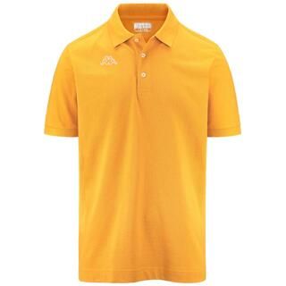 KAPPA polo maniche corte da uomo in cotone giallo da fitness