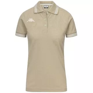 KAPPA polo maniche corte da donna in cotone beige da fitness