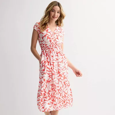 Women's Sonoma Goods For Life® Smocked Button Front Midi Dress
