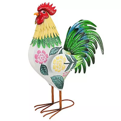 New!  Red Shed Indoor/Outdoor Metal Floral Hen Statue, 24 in.