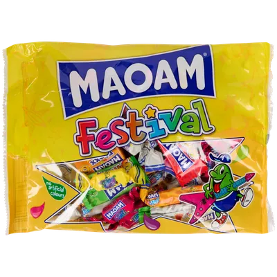 Balení plné malých sáčků MAOAM Festival