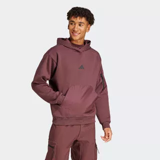 ADIDAS Felpa ADIDAS uomo con cappuccio leggera rossa