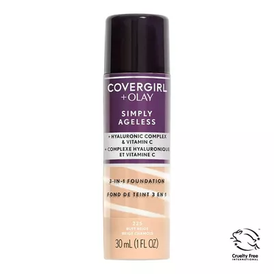 COVERGIRL + OLAY Simply Ageless 3-in-1 Liquid Foundation, 225 Buff Beige, 1 fl oz