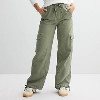 Juniors' SO® High Rise Pull-On Cargo Baggy Pants