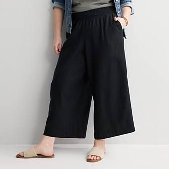 Plus Size Sonoma Goods For Life® Pull-On Ankle Linen Pants