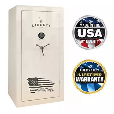 Liberty Safe 30 Long Gun + 4 Handgun 16.3 cu. ft. Electronic Lock We the People Gun Safe, White Gloss