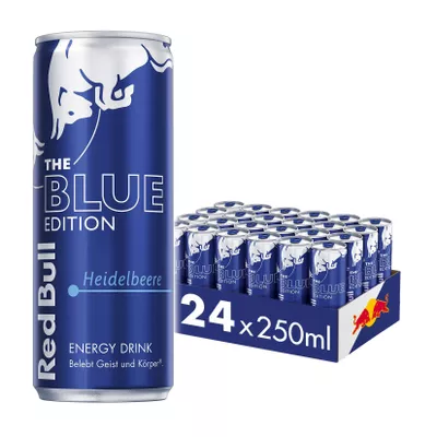 Red Bull Energy Drink Blue Edition Heidelbeere 0,25 Liter Dose, 24er Pack