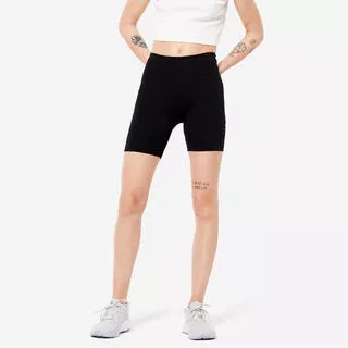 DOMYOS Ciclisti donna fitness FIT+ 500 slim cotone leggero neri