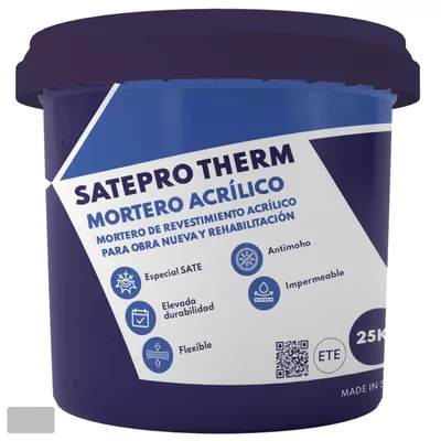 MORTERO ACRÍLICO SATEPRO THERM 25 KG GRIS