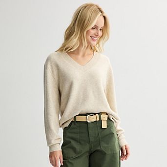 Women's Sonoma Goods For Life® Lightweight Relaxed V-Neck Sweater