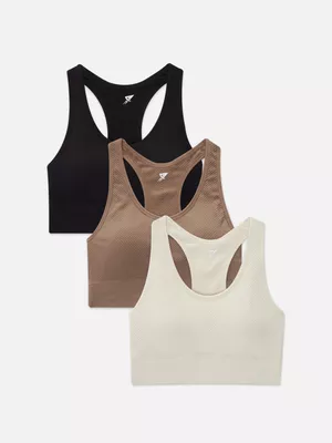 Pack de 3 sujetadores deportivos sin costuras