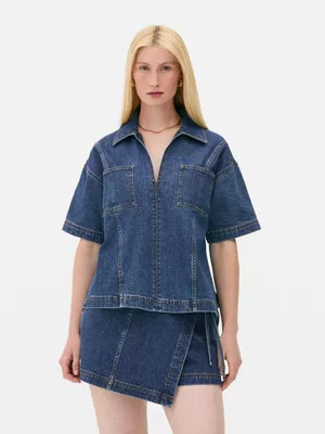 Camisa vaquera de corte cuadrado