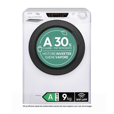 Candy Ultra Hygiene, Lavatrice 9kg, 30% più effici...