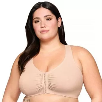 Plus Size Glamorise Full-Figure Complete Comfort Wire-free Cotton T-Back Bra 1908