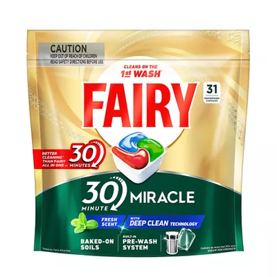 Fairy 30 Minute Miracle Dishwashing Tablets 31pk