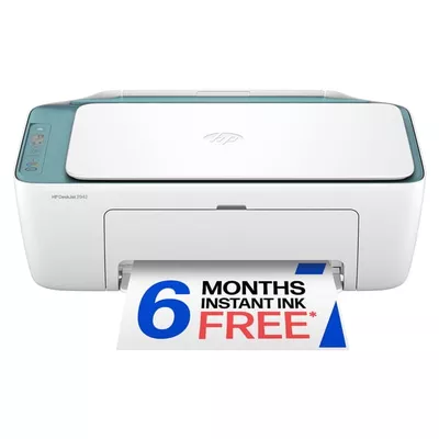 HP DeskJet 2942 Wireless All-in-One Color Inkjet Printer, 6 Months Free Instant Ink, Bristol Blue