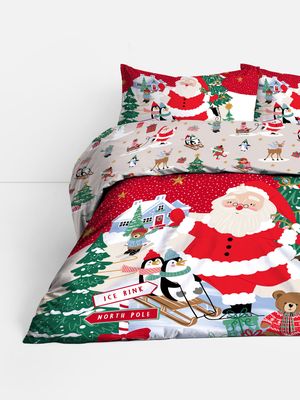 Set de funda nórdica reversible doble con Papá Noel