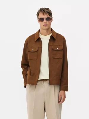 Camisa-chaqueta de ante sintético