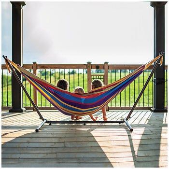 Vivere Double Cotton Hammock with Stand 280cm