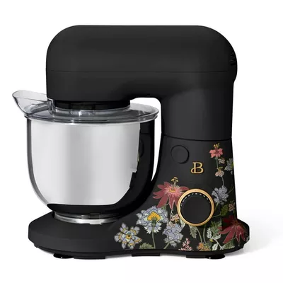 Beautiful 3.5 Qt Stand Mixer, Lightweight & Powerful with Tilt-Head, Wildflower by Drew Barrymore, Black