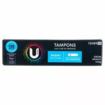 U By Kotex Regular Tampons 128 Pack
