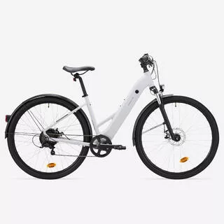 ROCKRIDER Bici elettrica trekking a pedalata assistita E-ACTV 100 telaio basso grigia
