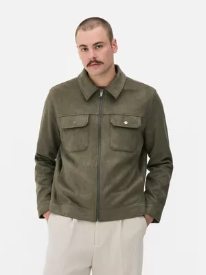 Camisa-chaqueta de ante sintético