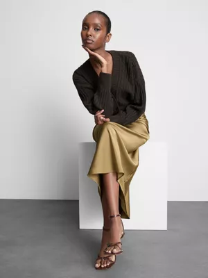 Cárdigan de punto de ochos de efecto esculpido