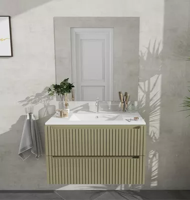MUEBLE DE BAÑO BLUR 100CM VERDE 2 CAJONES