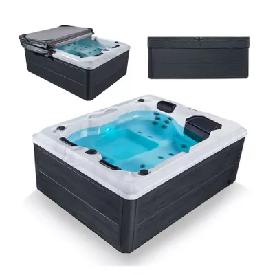 Artsauna Outdoor Whirlpool Oasis - Massagedüsen, LED Licht, Filter, Abdeckung & Heizung