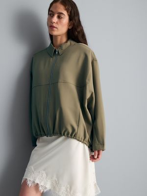 Camisa-chaqueta con cuello y cremallera integral