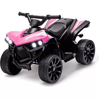 6V Kids Electric ATV with LED Lights & Music, Battery-Powered 4-Wheeler Ride-on Toy with Foot
