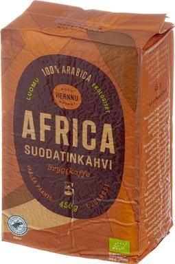 Herkku Luomu Africa Suodatinkahvi 450 g vaalea paahto