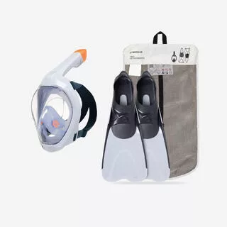 Kit snorkeling adulto EASYBREATH maschera pinne