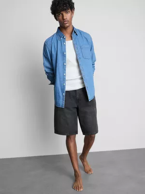 Pantalones cortos vaqueros holgados de talle medio