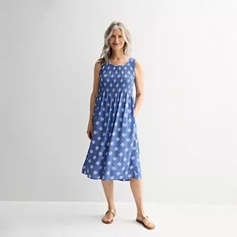Women's Croft & Barrow® Smocked Midi Dress