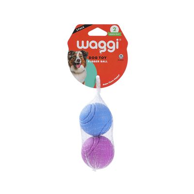 Waggi Rubber Ball 2pk