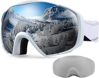 OUTDOOR MASTER Outdoor Master Classic Maschera Sci OTG Anti-Appannamento UV400, Bianco