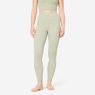 DOMYOS Leggings donna yoga BREATHE traspiranti con tasca verdi