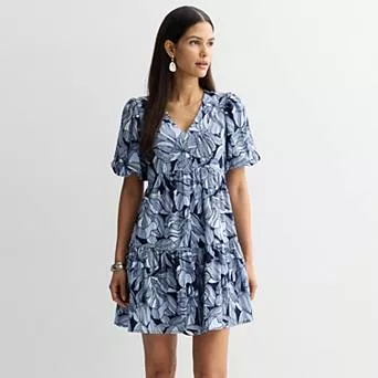 Women's Nine West Bubble Sleeve Babydoll Dress