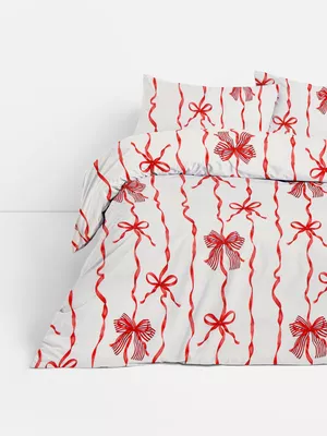 Set de funda nórdica doble con lazos y rayas