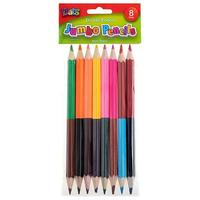 Double Ended Jumbo Colour Pencils  8pk