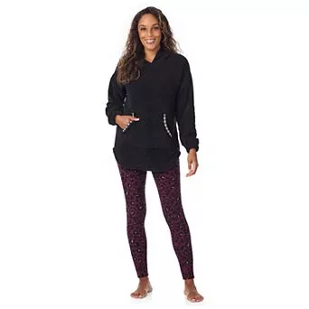 Women's Cuddl Duds® Fleece Hooded Pajama Tunic & Pajama Leggings Set